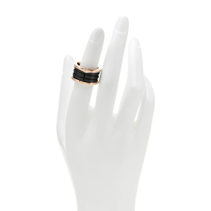 Bulgari 18K Rose Gold Black Ceramic B.Zero1 Four-Band Ring 52 6 2 of 6