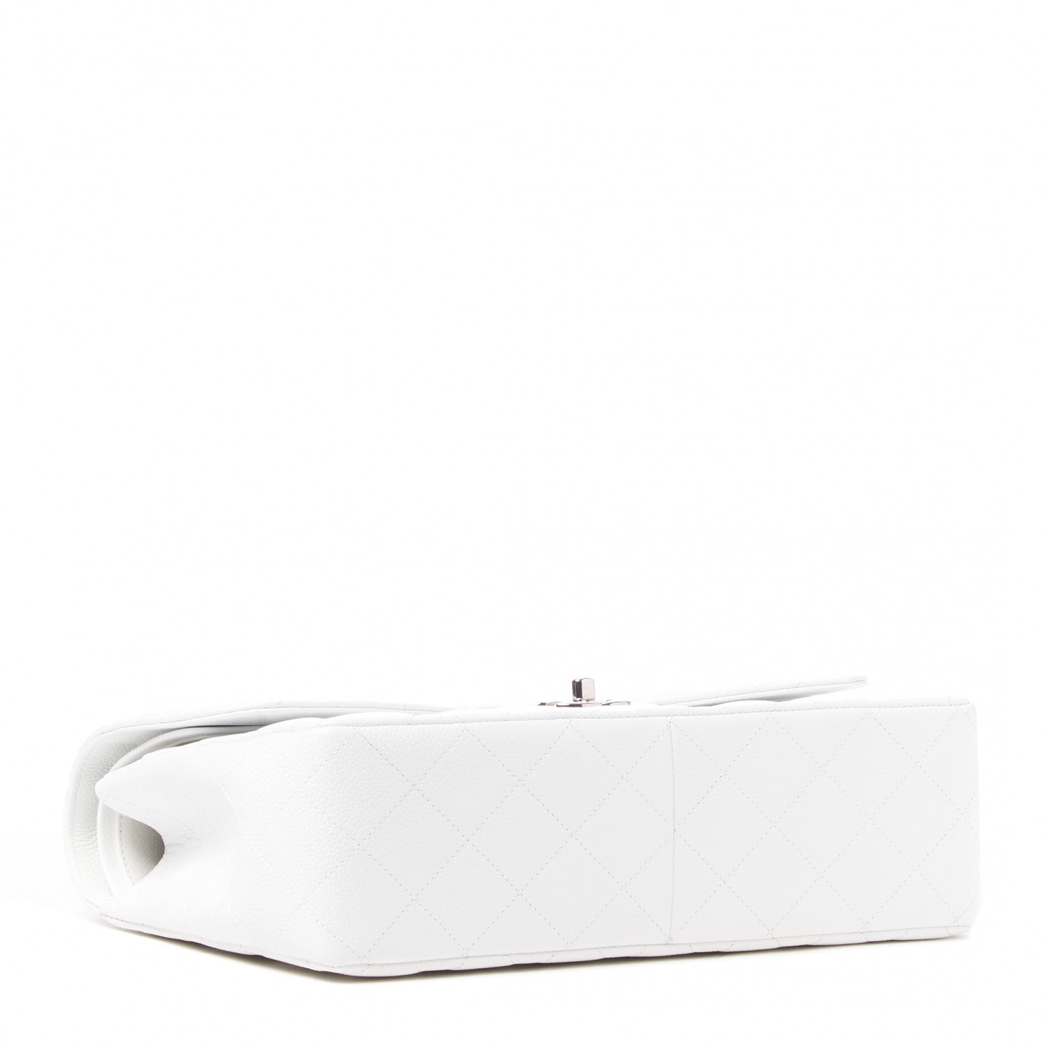 Chanel Caviar Quilted Jumbo Double Flap White 3 of 10