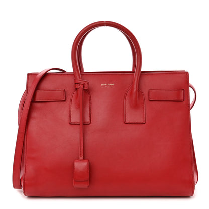 Saint Laurent Calfskin Small Sac De Jour Lipstick Red 1 of 19