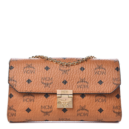 MCM Visetos Small Millie Crossbody Bag Cognac 1 of 9