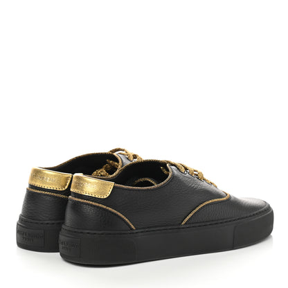 Saint Laurent Nappa Venice Sneakers 37.5 Black Gold 4 of 9