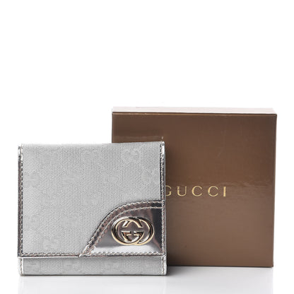 Gucci Metallic Monogram Britt Tri-Fold Wallet Silver 8 of 8