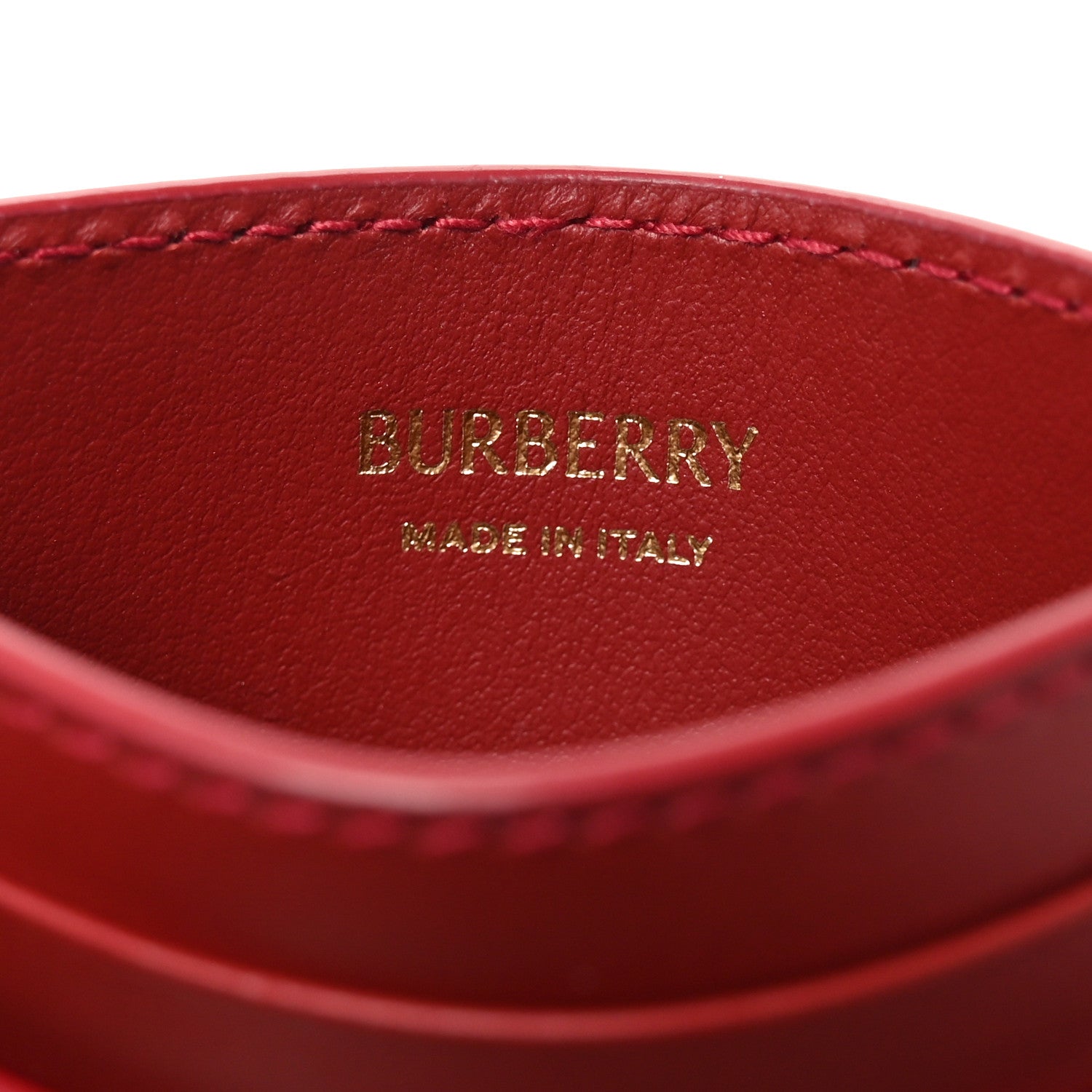 Burberry Vintage Check Smooth Calfskin Sandon Card Case Ruby