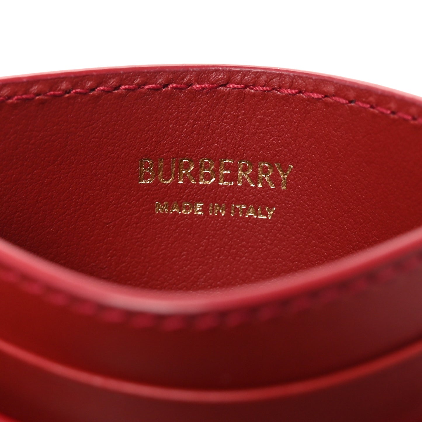 Vintage Check Calfskin Card Case Red