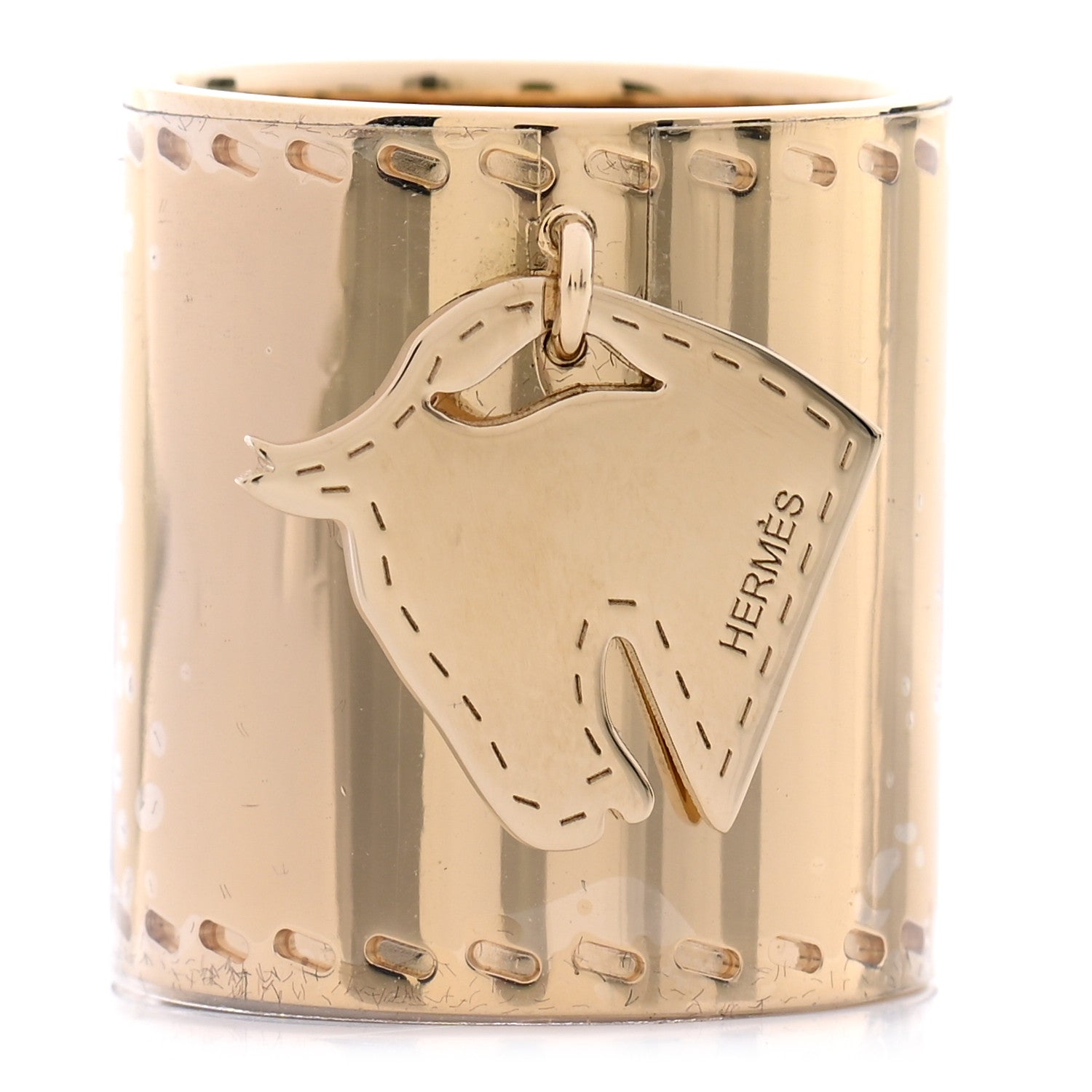 Hermes Permabrass Tete de Cheval Horse Charm Scarf Ring 1 of 4