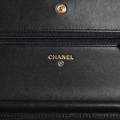 Chanel Lambskin Quilted Boy Wallet On Chain WOC Black 7 of 9