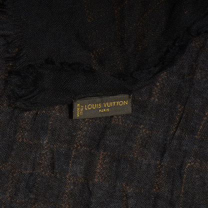 Louis Vuitton Cashmere Silk Etole Stole Damier Ebene 6 of 7