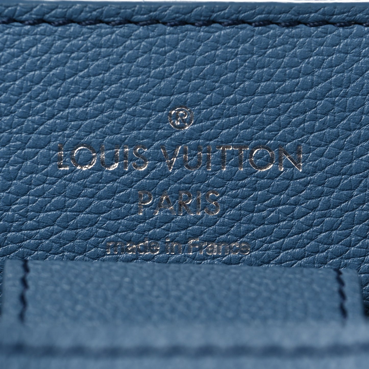 Calfskin Lockme Bucket Blue Jean