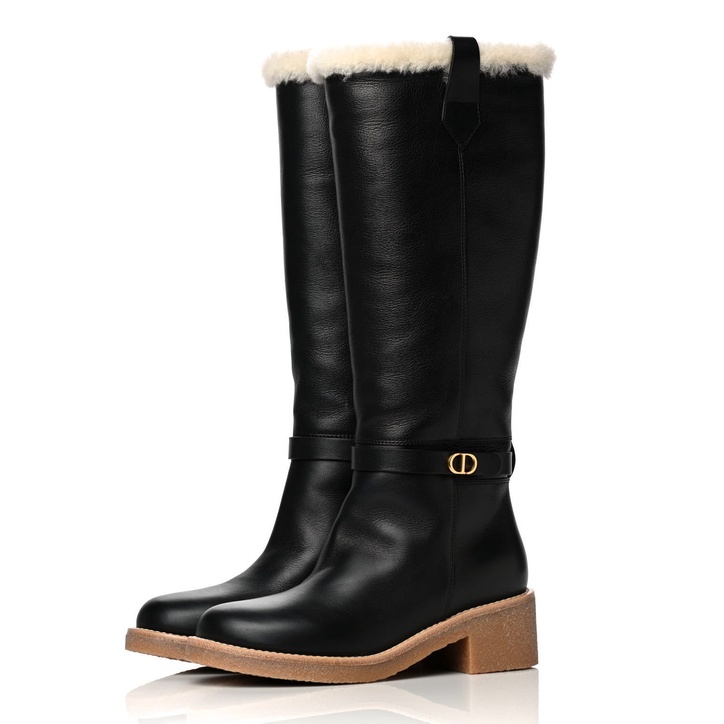 Calfskin Shearling D-Furious Boots 37 Black