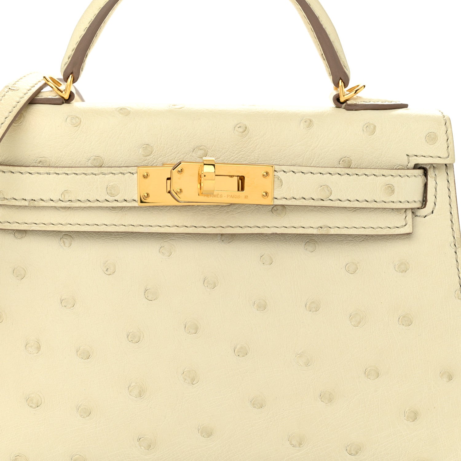 Hermes Ostrich Kelly Sellier Mini 20 Beton 8 of 11