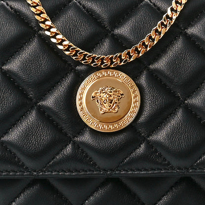 Versace Lambskin Quilted Medusa Wallet On Chain Crossbody Black 8 of 11