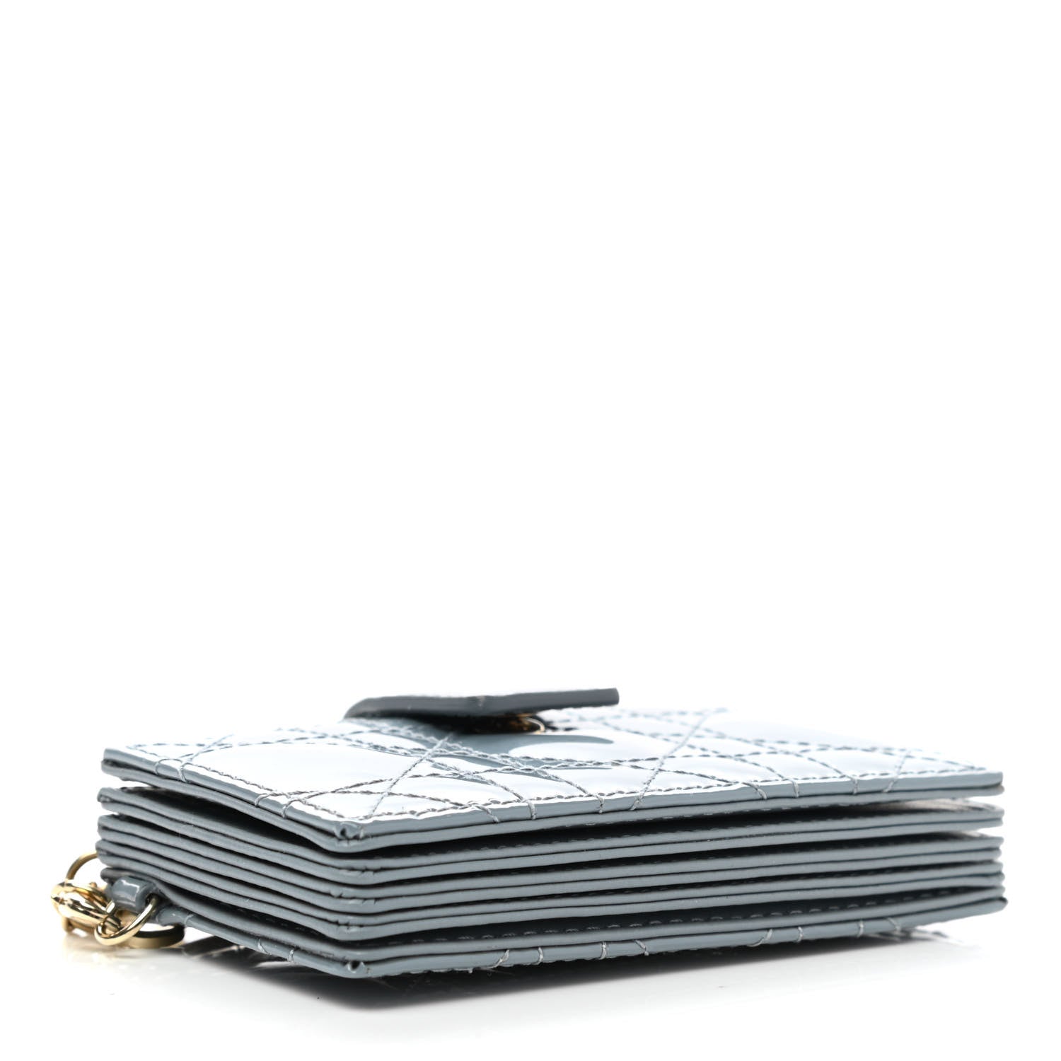 Christian Dior Patent Cannage Lady Dior 5 Gusset Card Holder Cloud Blue 4 of 7