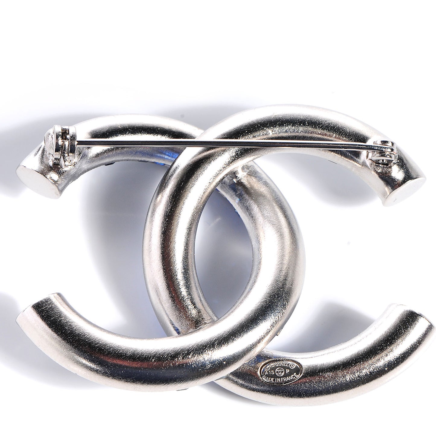 Crystal Baguette CC Brooch Blue