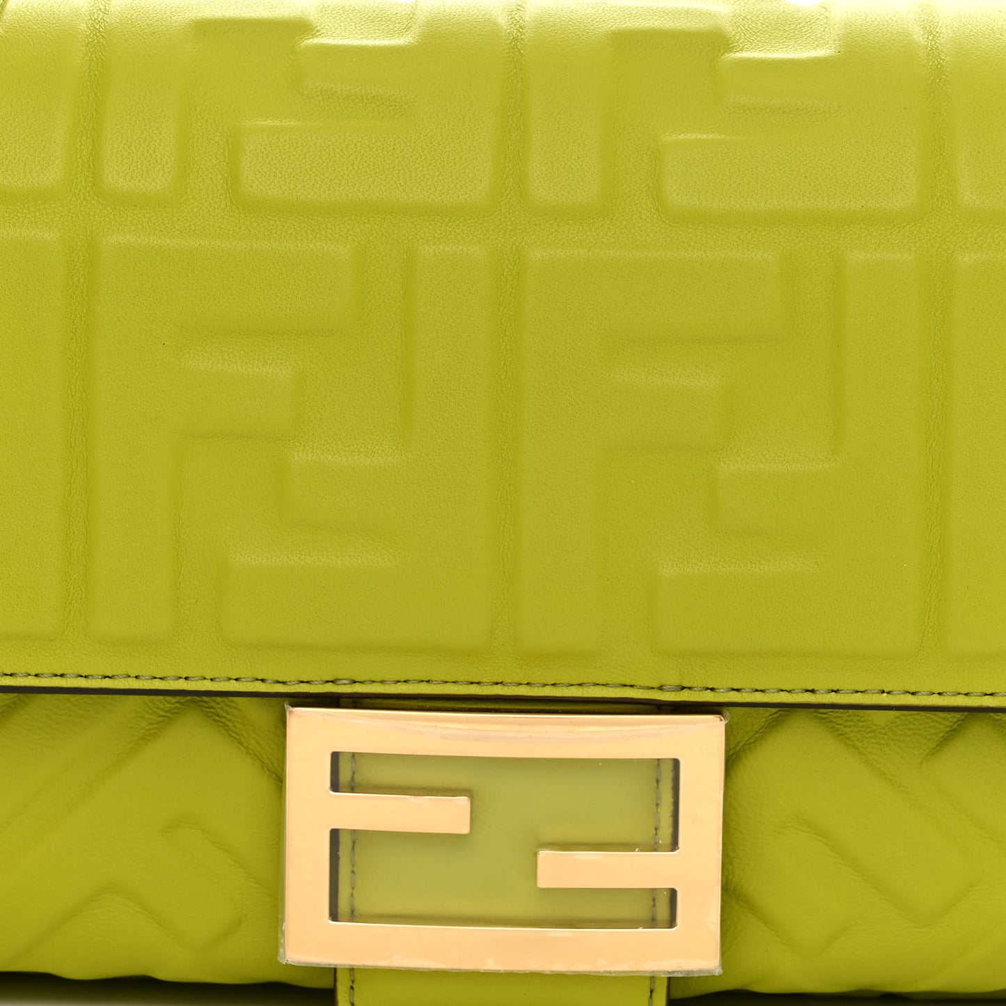 Nappa FF 1974 Embossed Baguette Wasabi