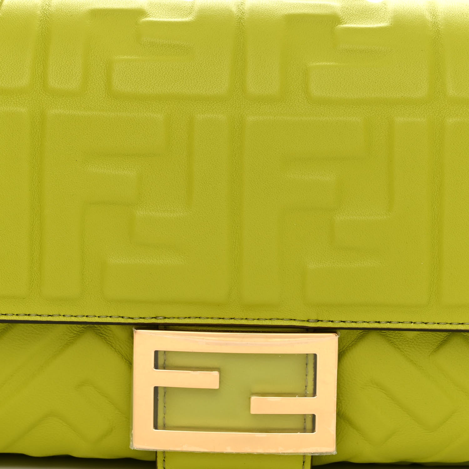 Fendi Nappa FF 1974 Embossed Baguette Wasabi 8 of 10