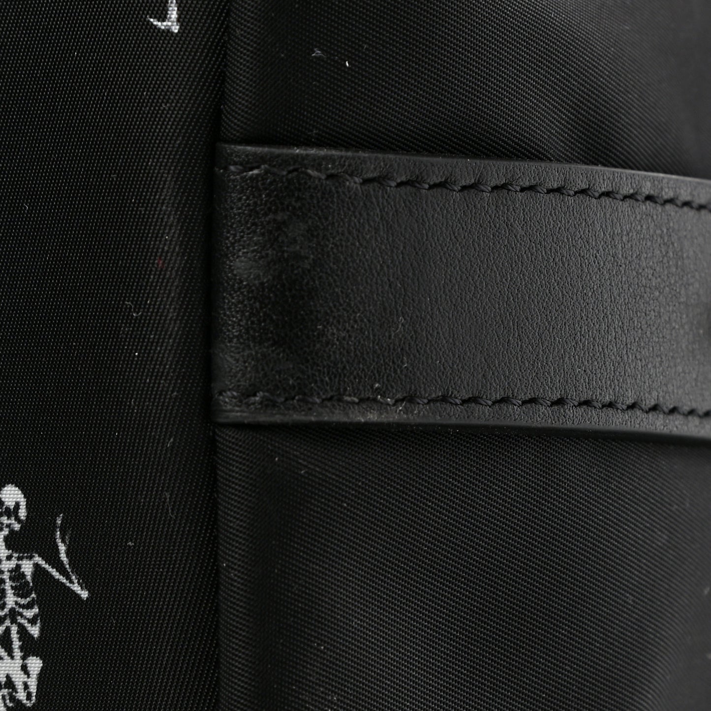 Nylon Dancing Skeleton Duffle Black White