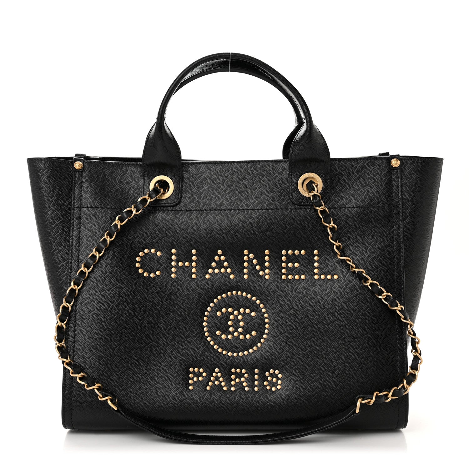 Chanel Caviar Small Studded Deauville Tote Black 1 of 12