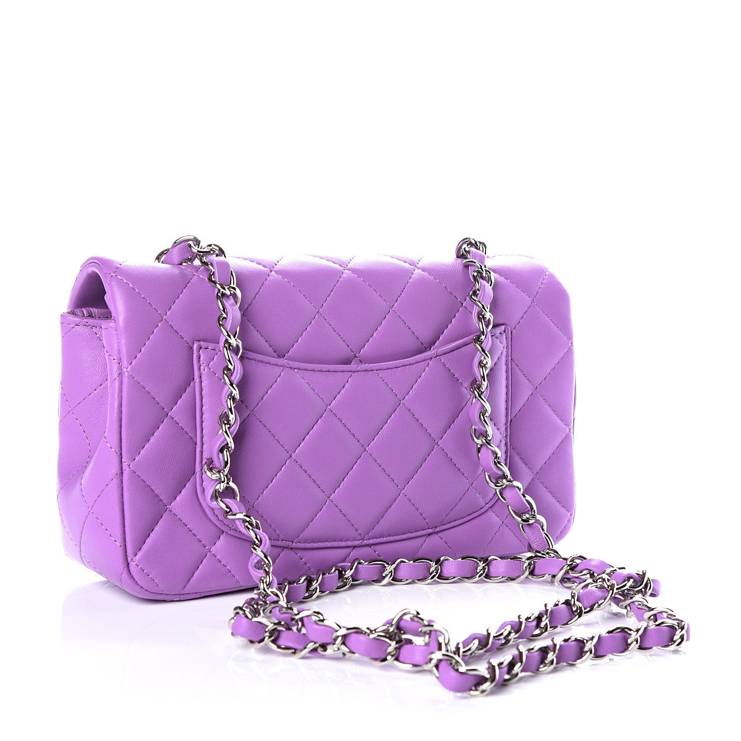 Chanel Lambskin Quilted Mini Rectangular Flap Purple 2 of 10