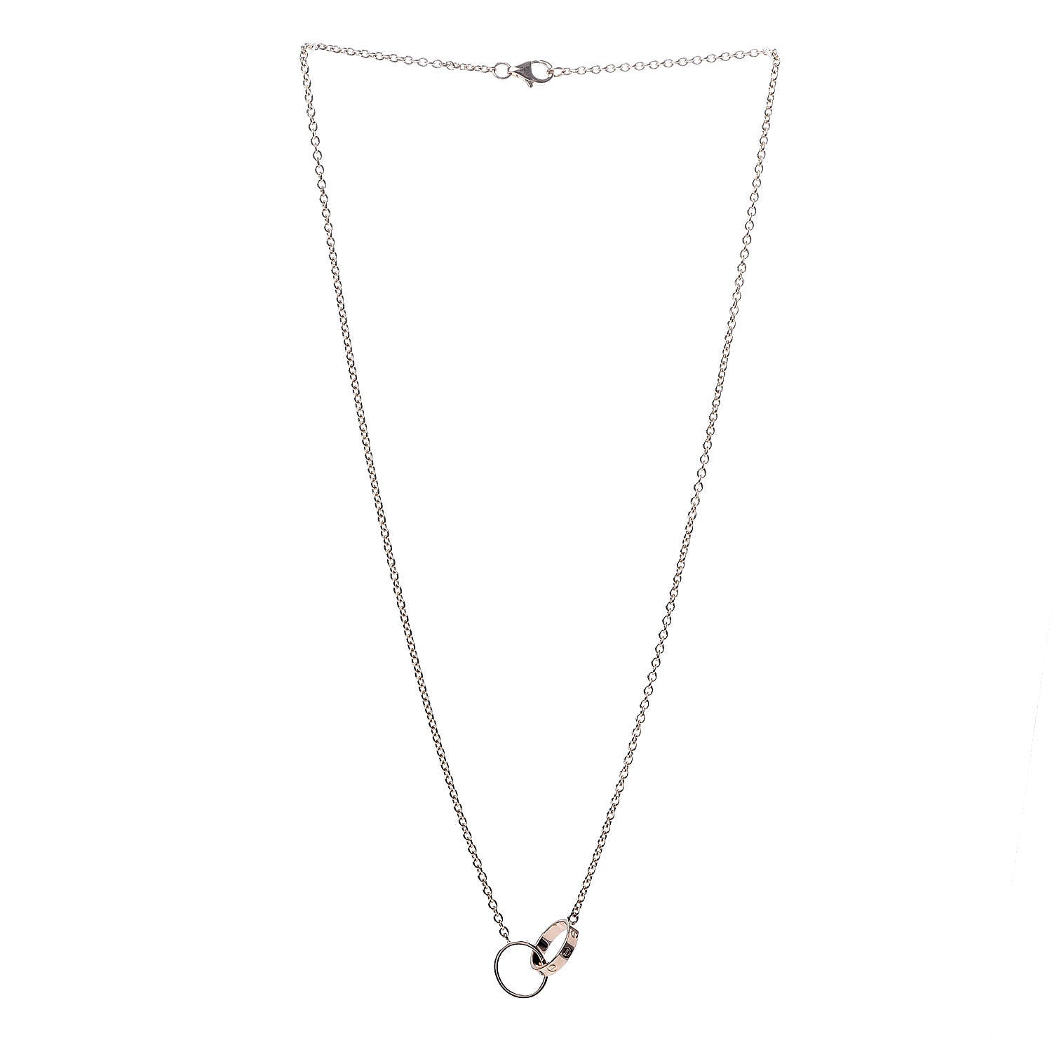 Cartier 18K Pink Gold Interlocking LOVE Necklace 3 of 6