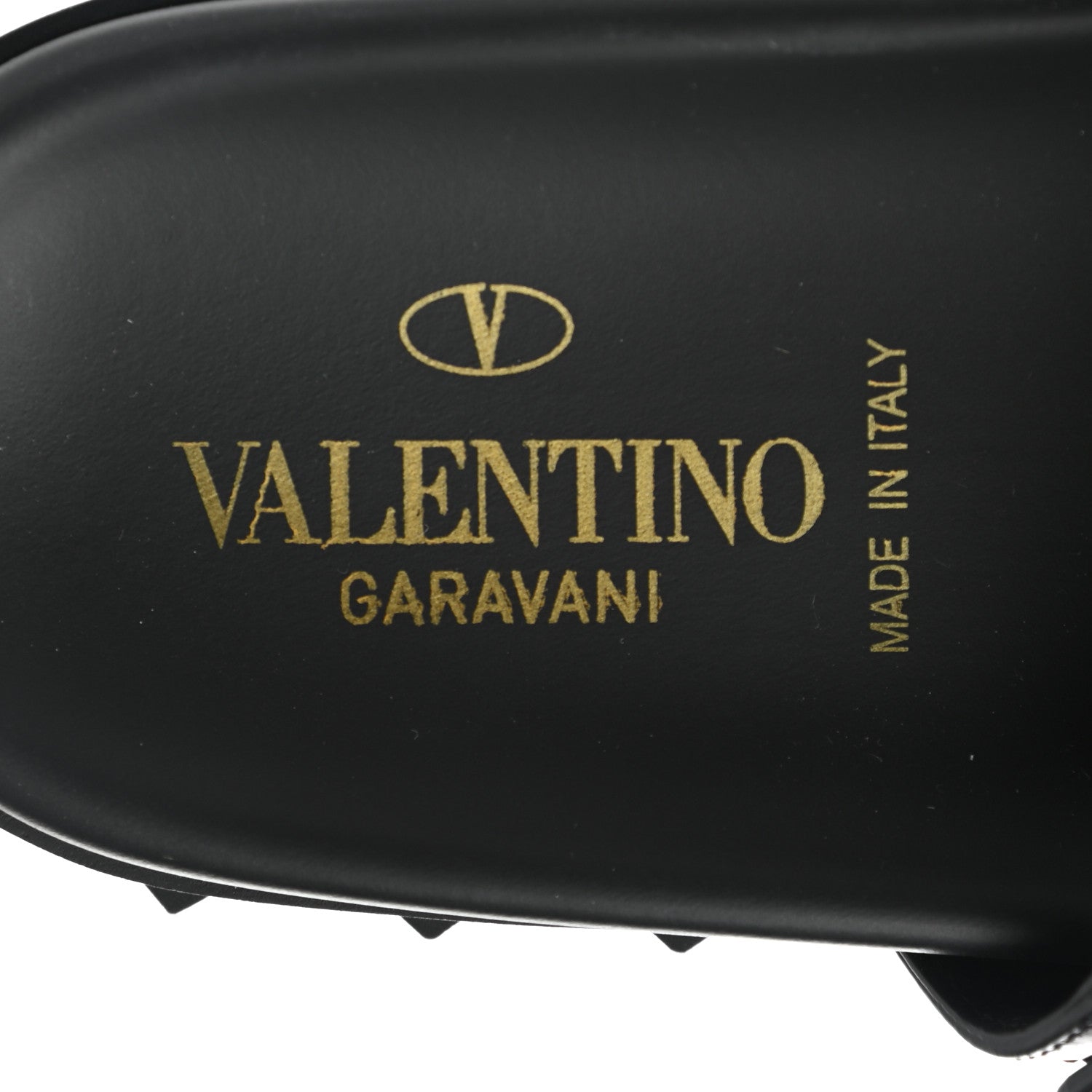 Valentino Garavani Calfskin Rockstud Buckled Slide Sandals 39 Black 7 of 9