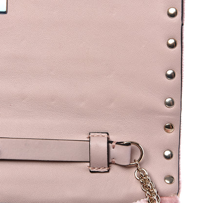 Valentino Garavani Velvet Rockstud Spike Wallet on Chain Water Rose 8 of 9