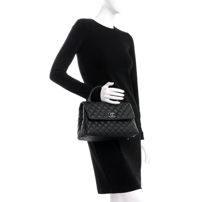 Chanel Caviar Lizard Quilted Small Coco Handle Flap Black 3 of 9