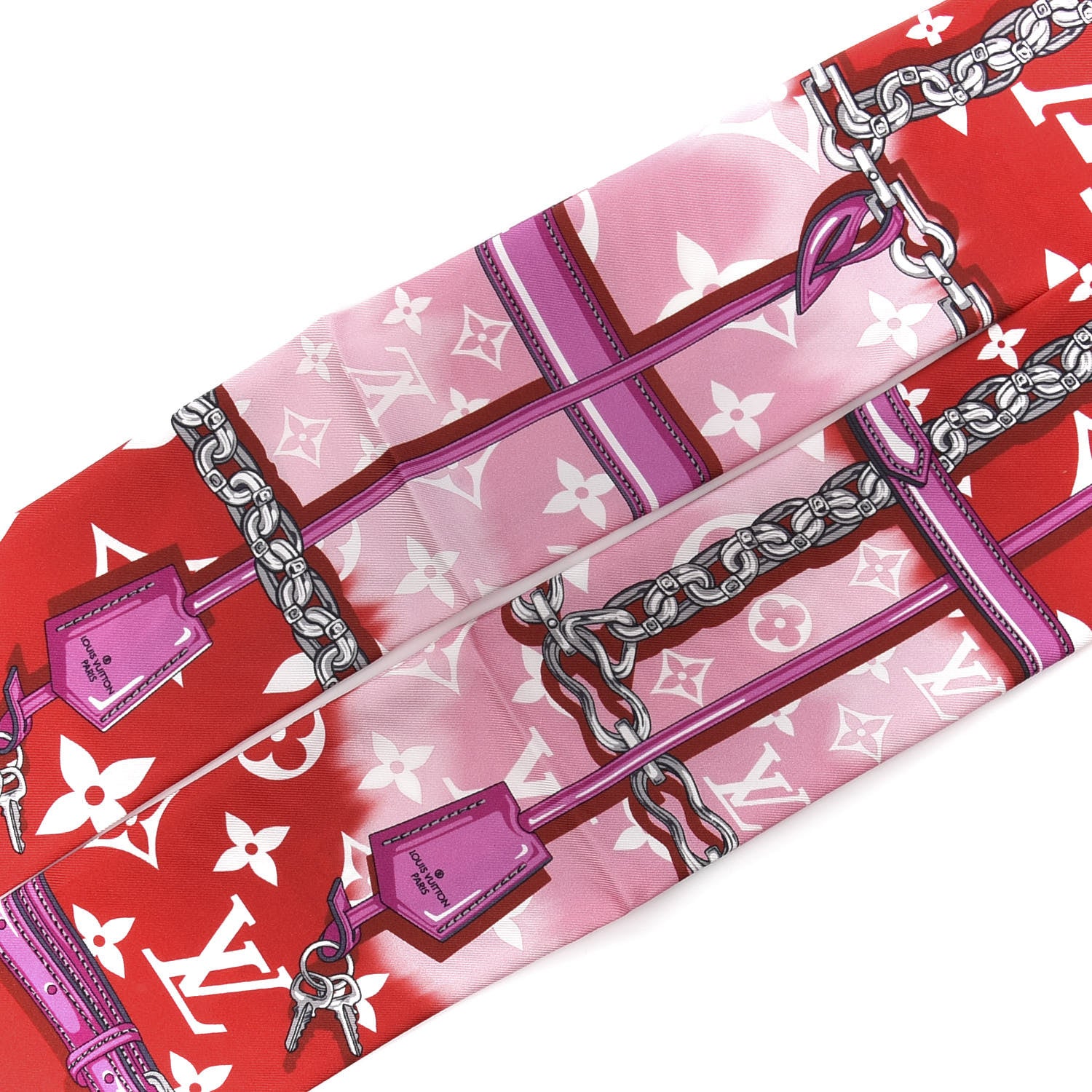 Louis Vuitton Silk Monogram Giant Confidential Bandeau Red 2 of 5