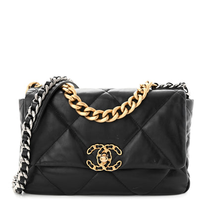 Chanel Goatskin Quilted Medium Chanel 19 Flap Black 1 of 13