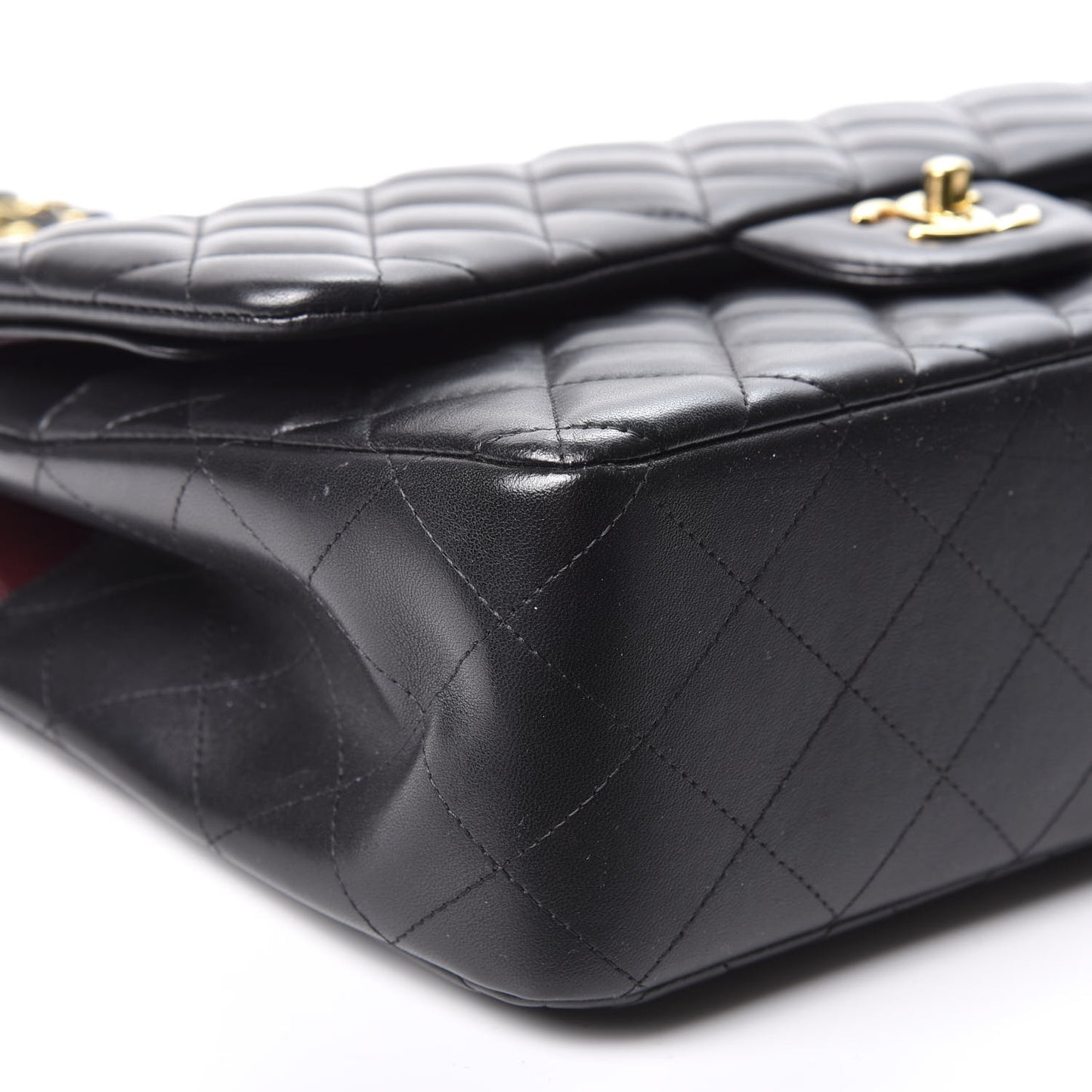 Lambskin Quilted Jumbo Double Flap Black