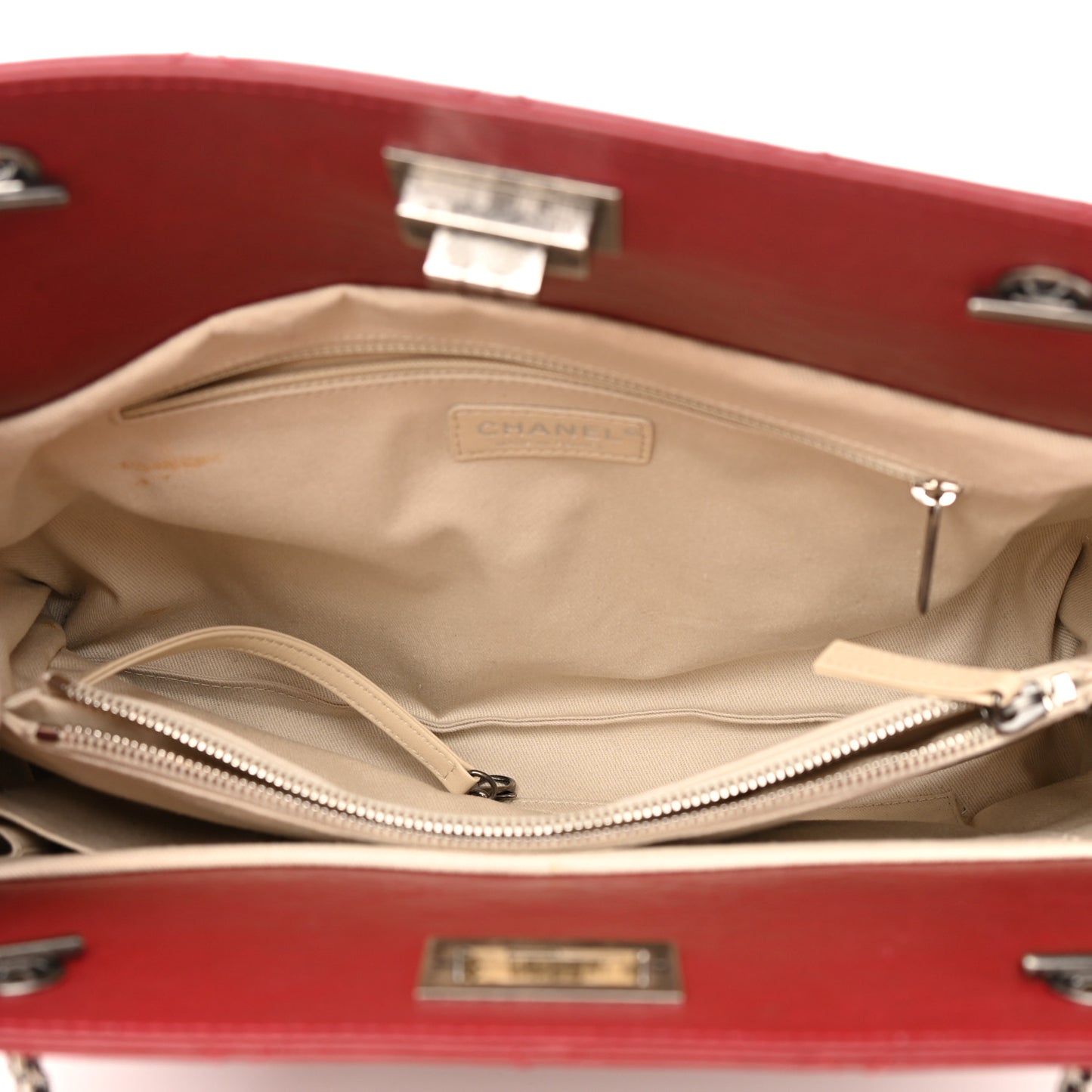 Aged Calfskin Quilted Reissue 2.55 Tote Red