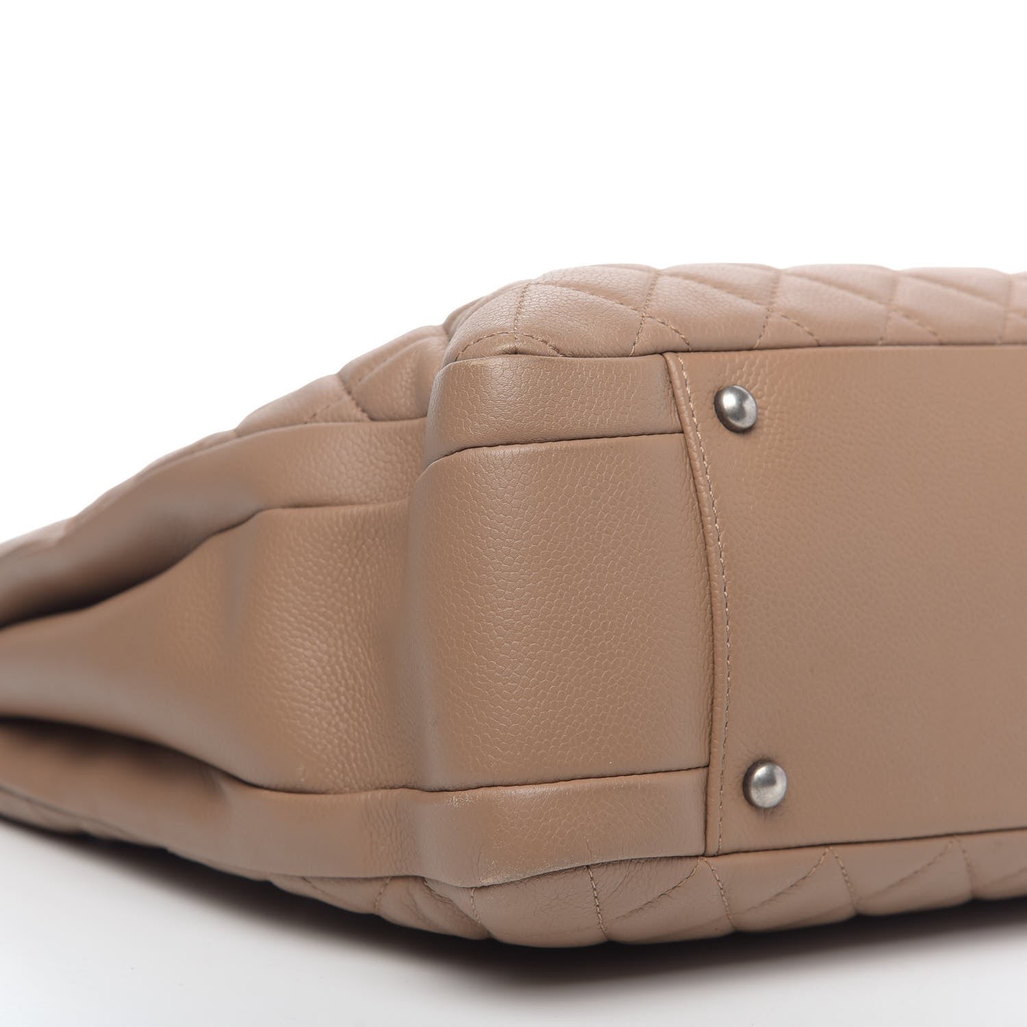 Chanel Grained Calfskin Quilted Large Zipped Shopping Tote Taupe 8 of 13