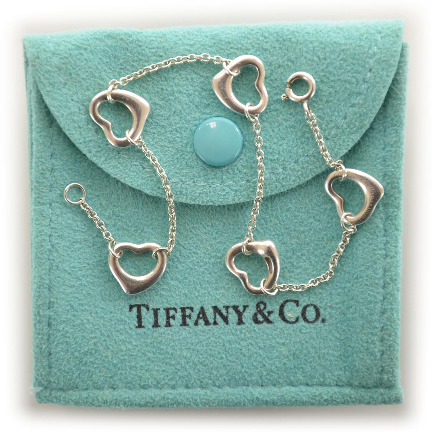 Tiffany Sterling Silver Elsa Peretti Open Heart Bracelet 3 of 4