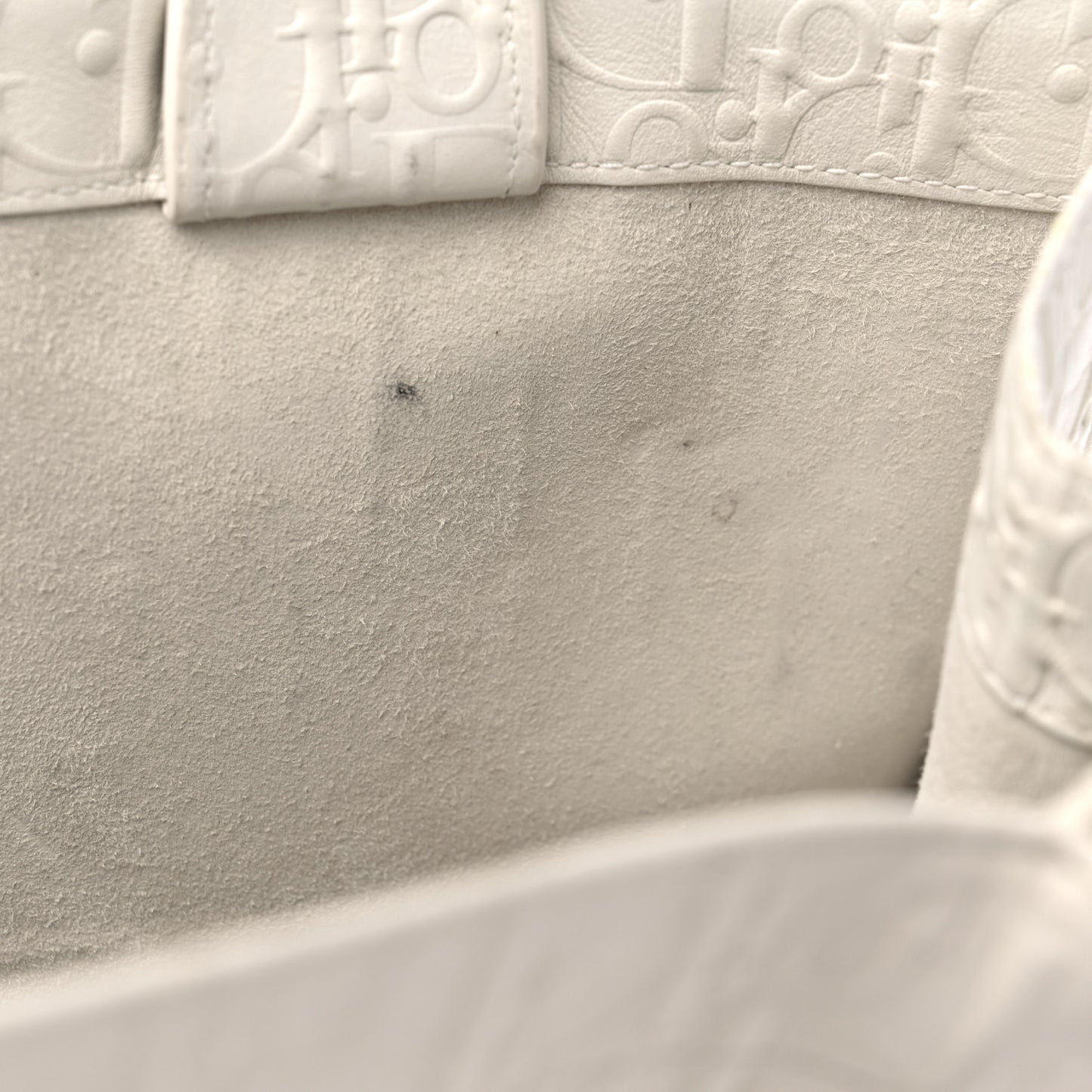 Oblique Calfskin Embossed Medium Book Tote Ivory