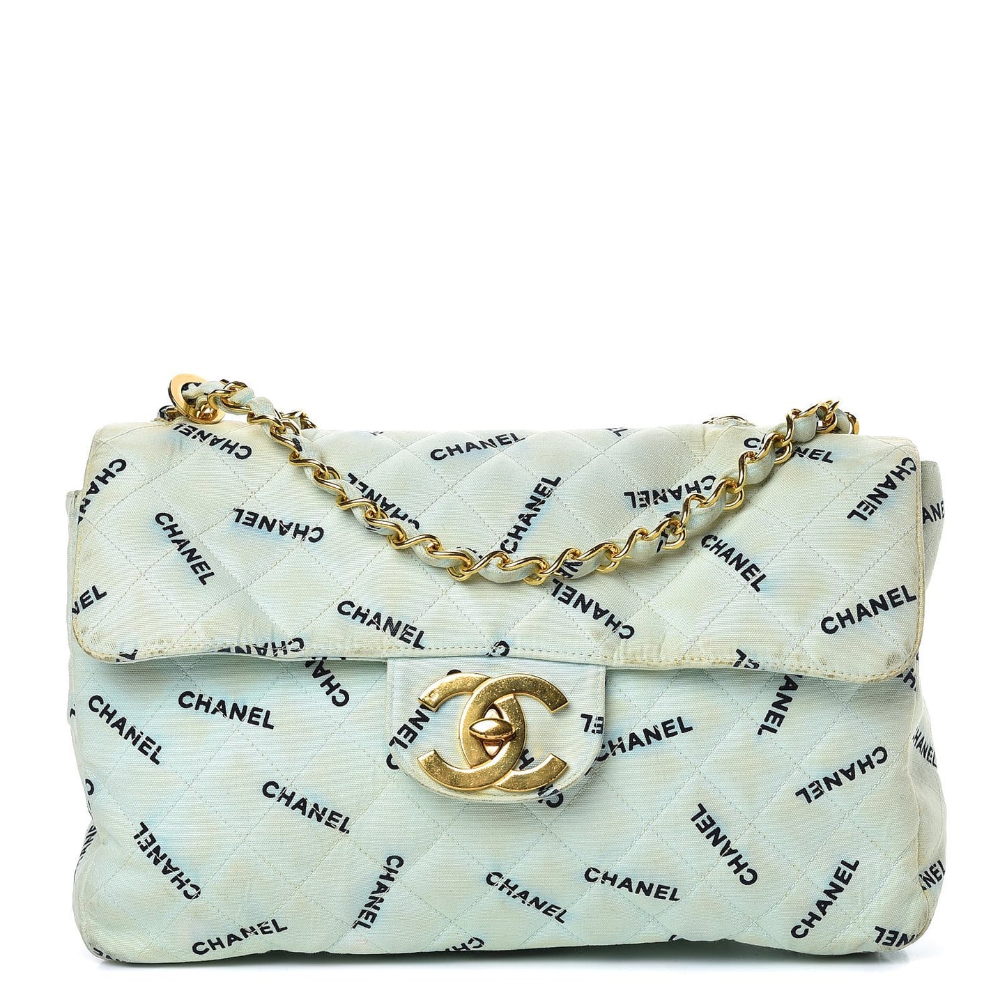 Canvas Quilted XL Jumbo Single Flap Green