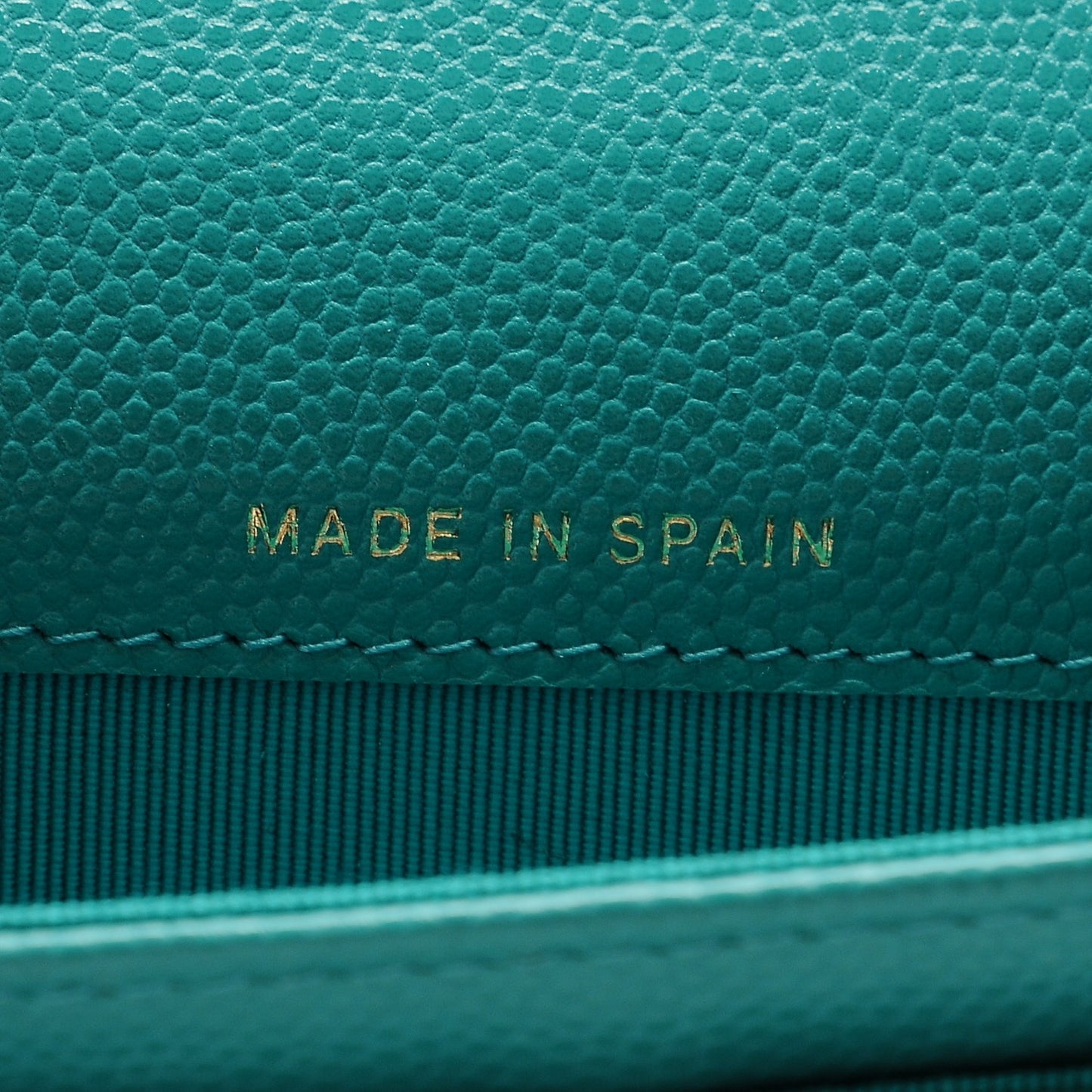Caviar Quilted Flap Card Holder Turquoise