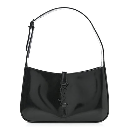 Saint Laurent Patent Le 5 A 7 Monochrome Hobo Black 1 of 12