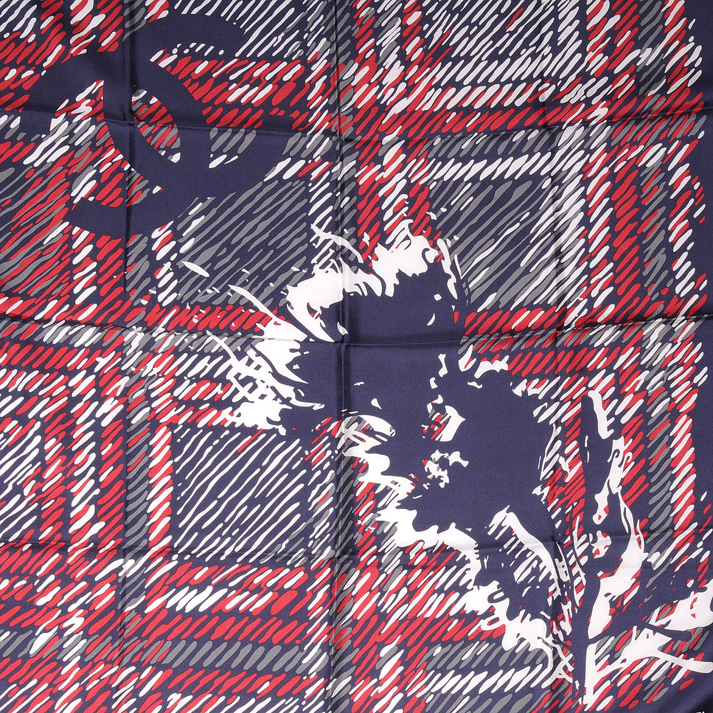 Silk CC Thistle Scarf Blue Red
