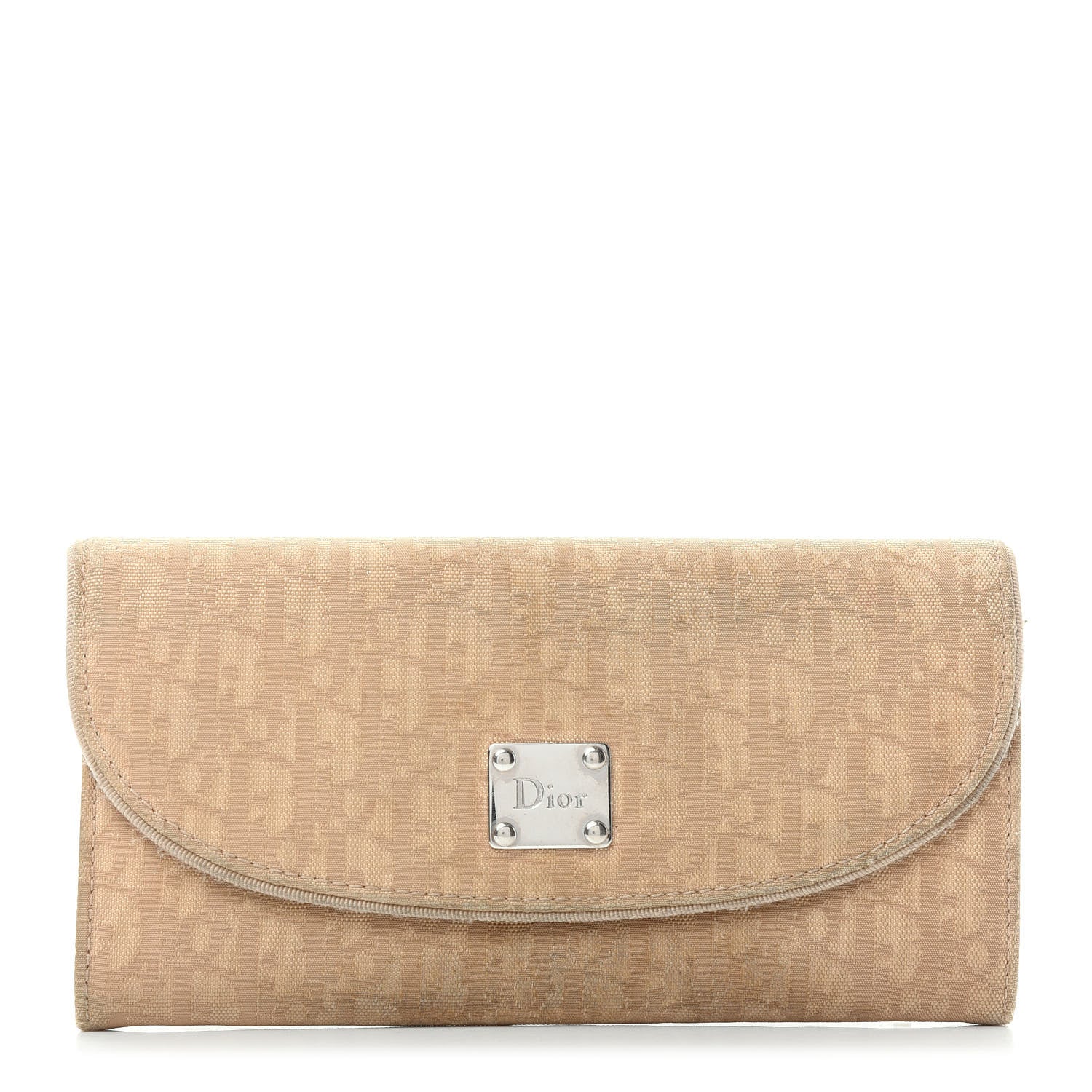 Christian Dior Monogram Flap Wallet Beige 1 of 11