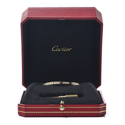 Cartier 18K Yellow Gold Diamond Small LOVE Paved Bracelet 15 6 of 6