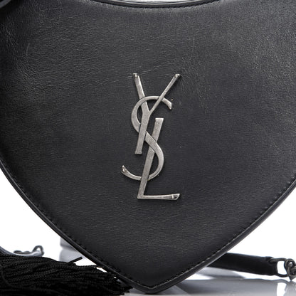 Saint Laurent Calfskin Heart Monogram Crossbody Black 9 of 9