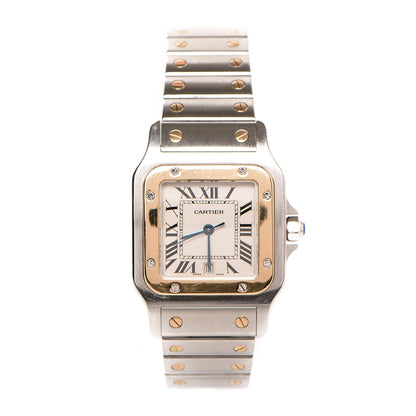 Cartier Stainless Steel 18K Yellow Gold 29mm Santos De Galbee Quartz Watch 1 of 10