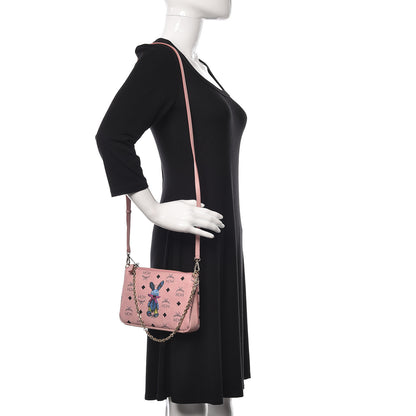 MCM Visetos Rabbit Crossbody Pouch Soft Pink 2 of 10