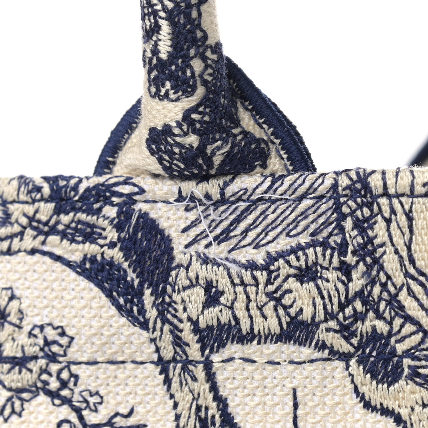 Christian Dior Canvas Embroidered Large Dioriviera Toile De Jouy Book Tote Blue 12 of 13