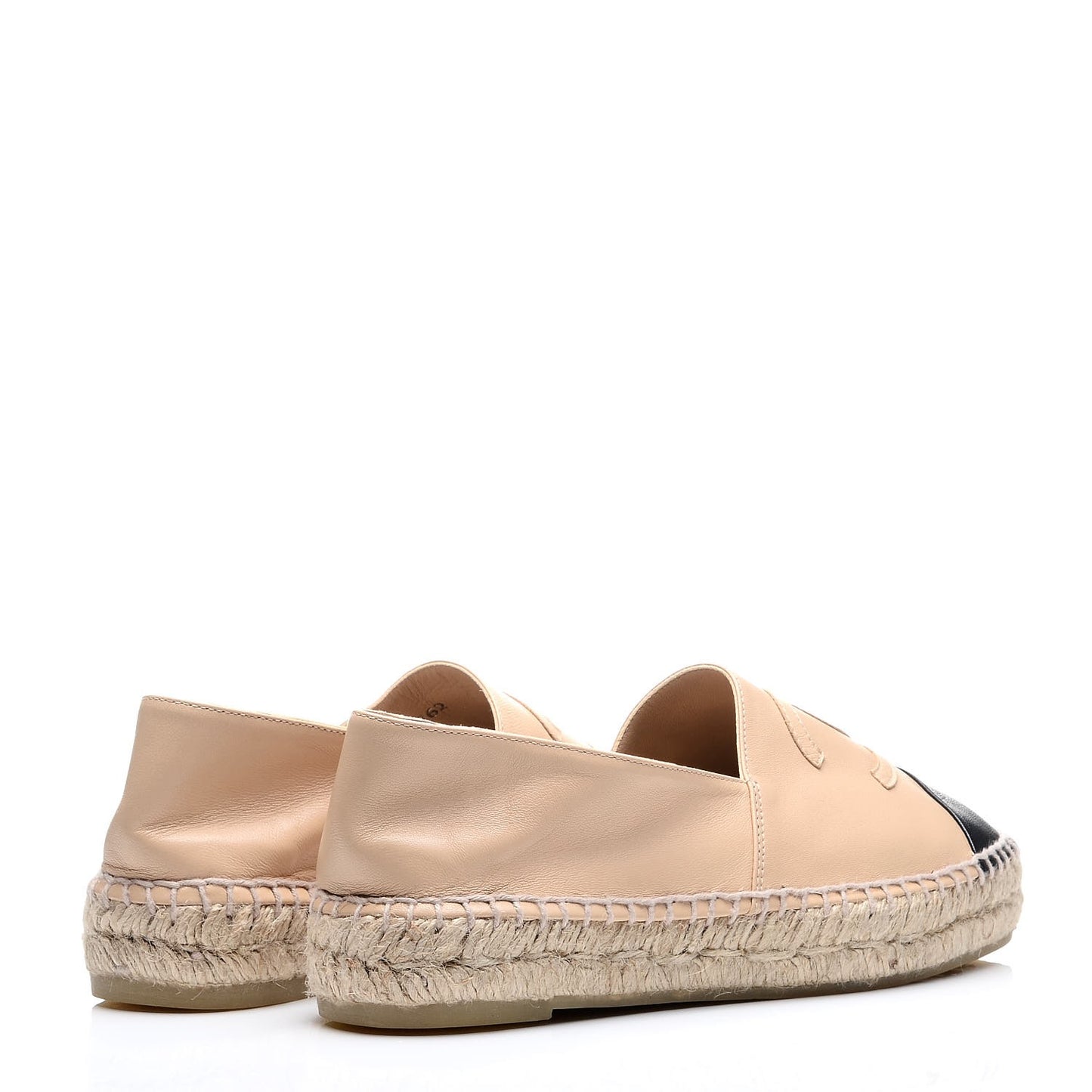 Lambskin CC Espadrilles 37 Beige Black