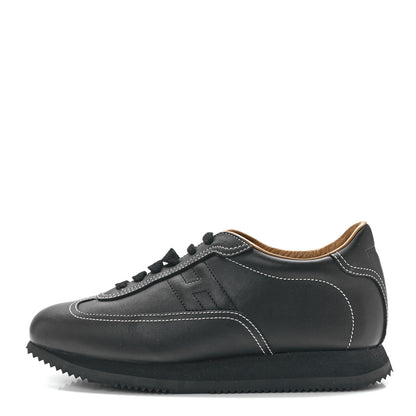 Hermes Calfskin Womens Quick Sneakers 38.5 Black 1 of 9
