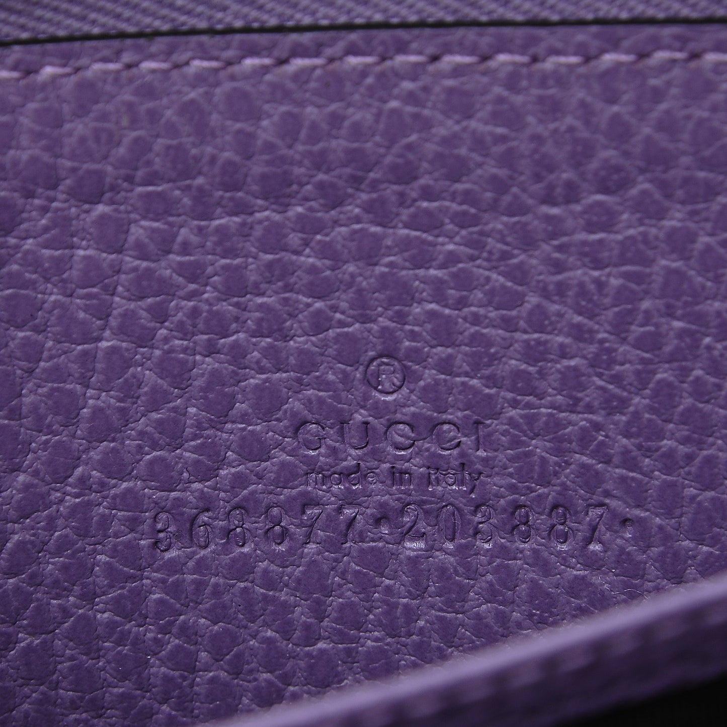 Dollar Calfskin Swing Zip Around Card Case Lavender