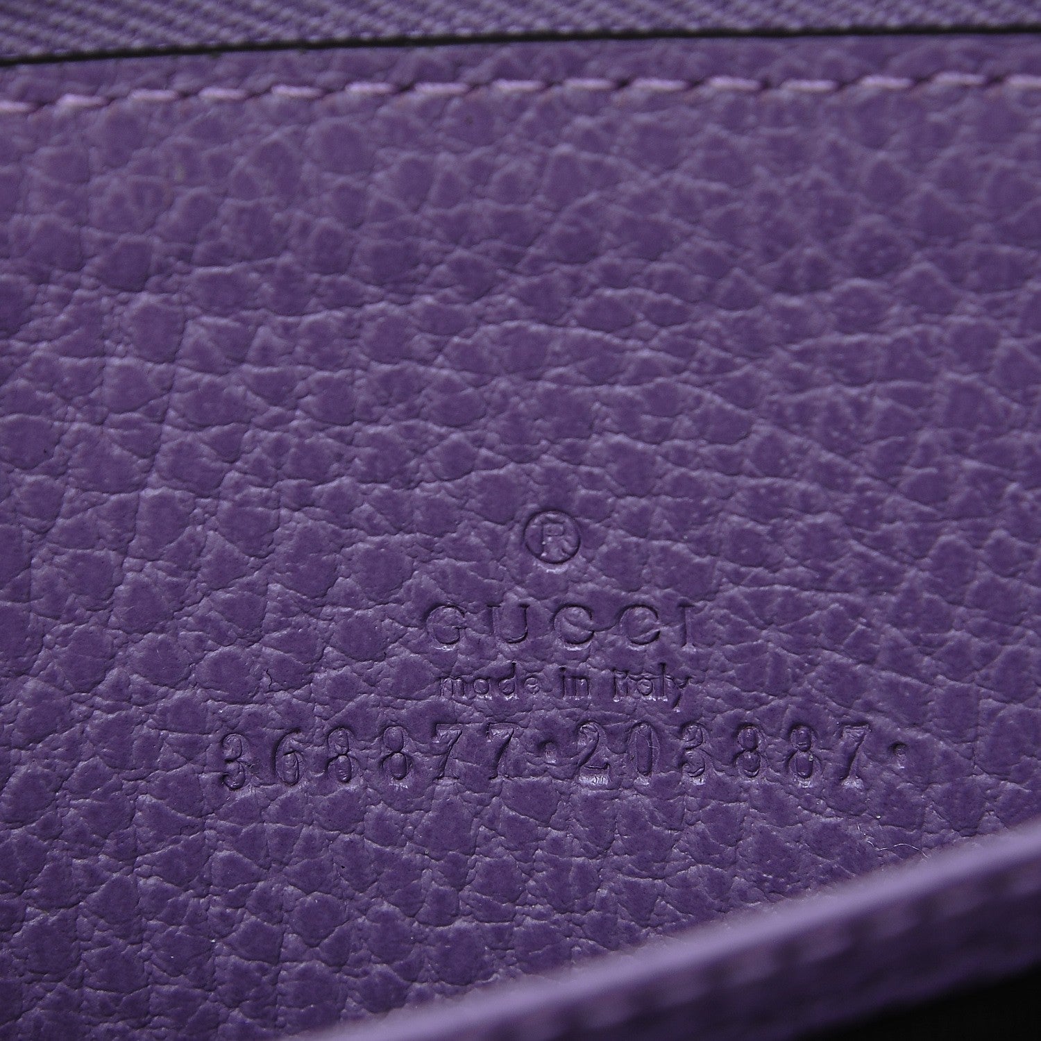 Gucci Dollar Calfskin Swing Zip Around Card Case Lavender 6 of 7