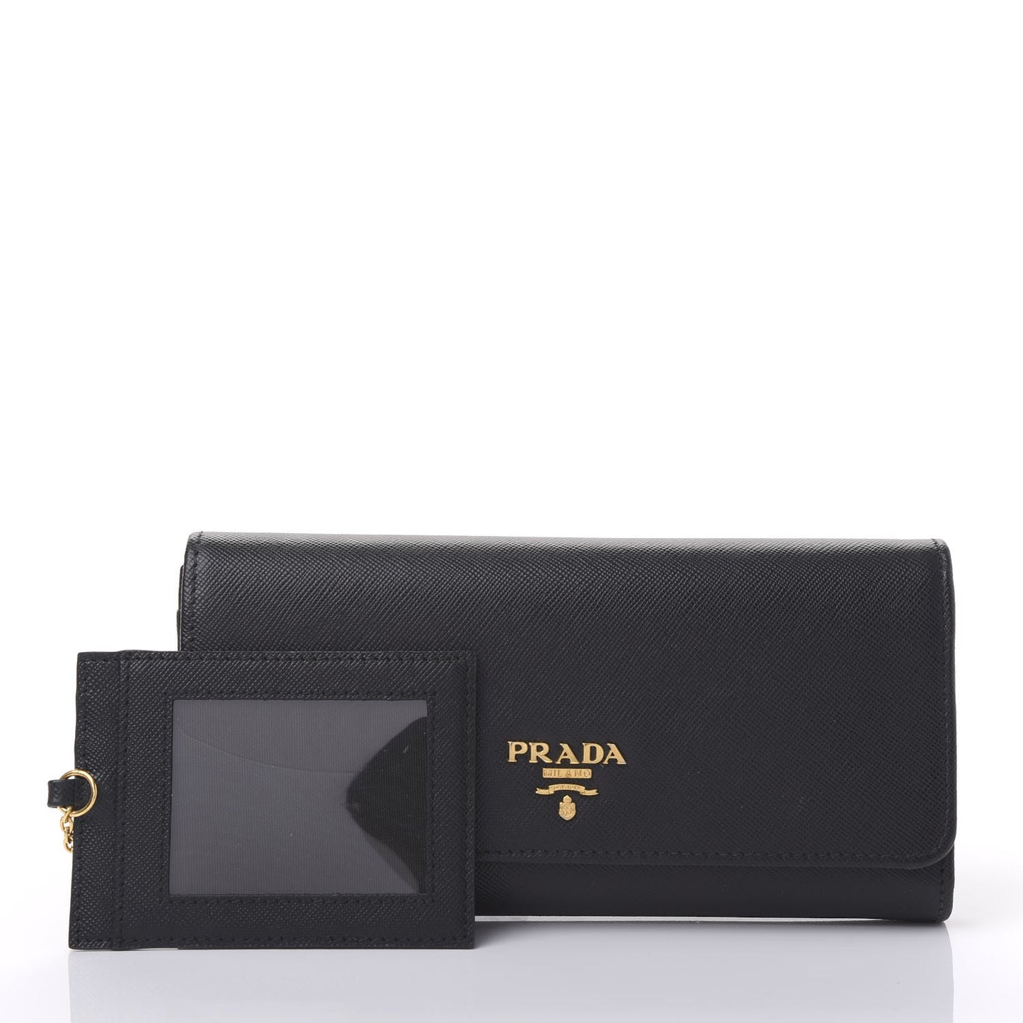 Saffiano Continental Flap Wallet Black