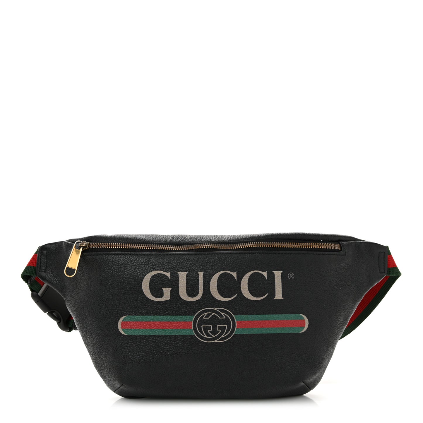 Grained Calfskin Small Logo Belt Bag Black