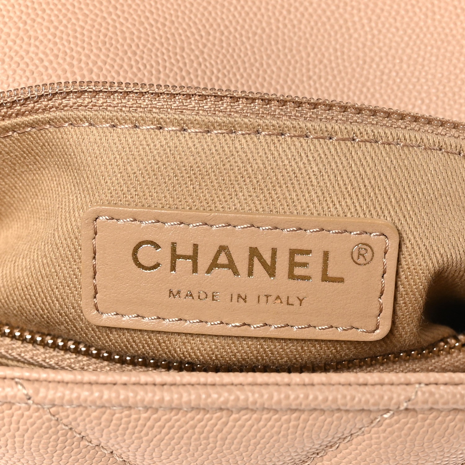 Chanel Caviar Chevron Quilted Small Coco Handle Flap Beige 6 of 11